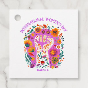 Étiquettes Cadeau Puissante Fête Florale Internationale des Femmes