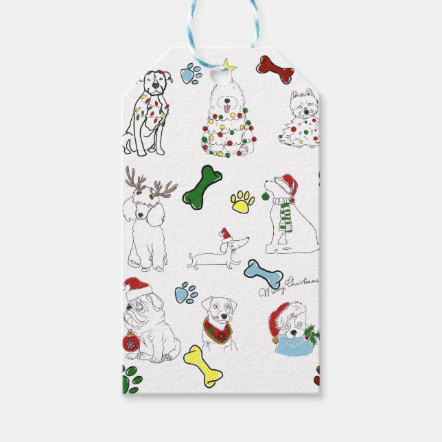 ÉTIQUETTES-CADEAU PUPPY XMAS TAG  (Devant)