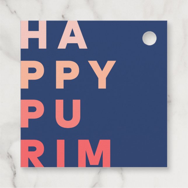 Étiquettes Cadeau Purim Coral Ombre (Dos)