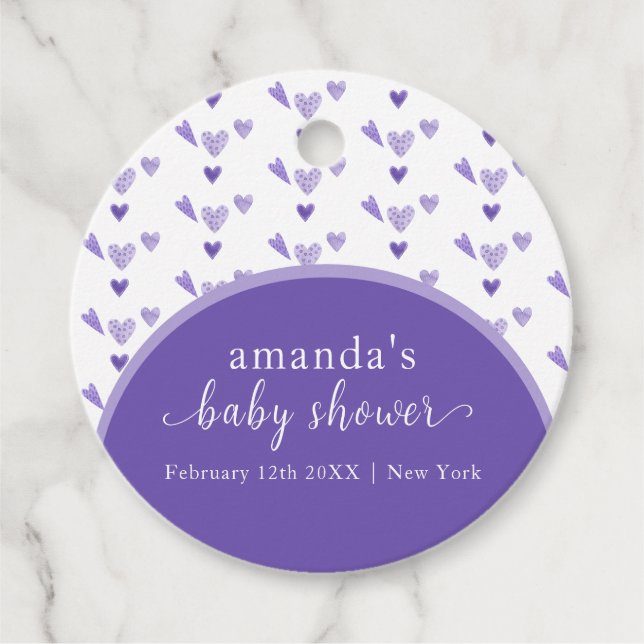 Étiquettes Cadeau Purple Boho Arch Sweetheat Valentine Baby shower (Devant)