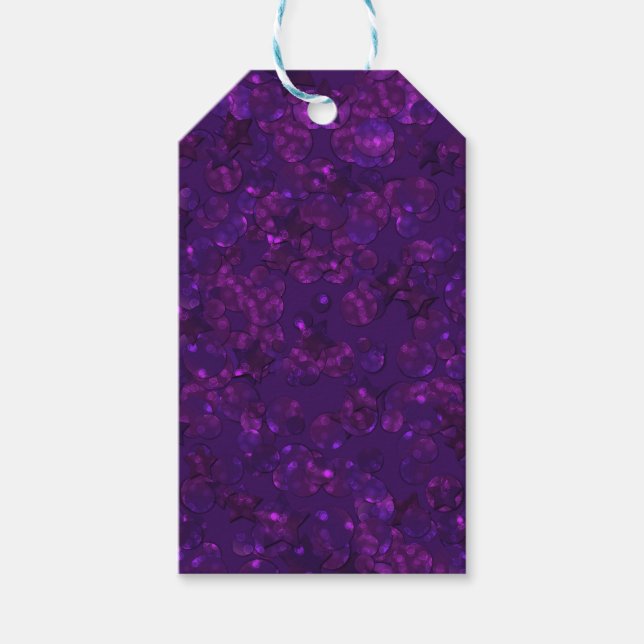 Étiquettes-cadeau Purple confeti (Devant)