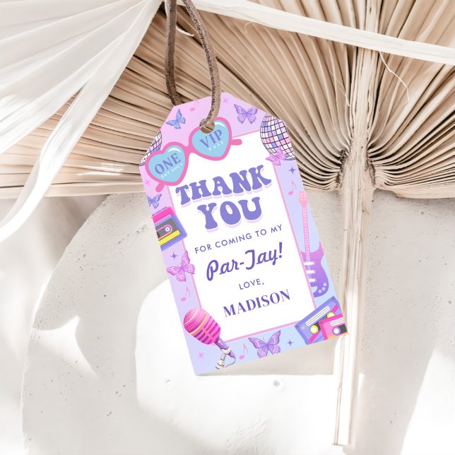 Étiquettes-cadeau Purple Disco Dans Mon Anniversaire Anniversaire (Créateur téléchargé)