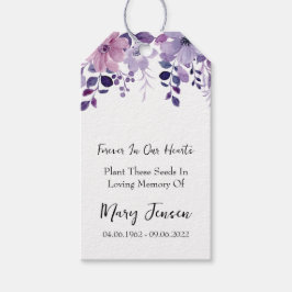 Étiquettes-cadeau Purple Flower Seed Packet Memorial Funeral
