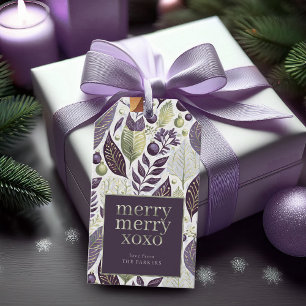 Étiquettes-cadeau Purple Gre Noël Joyeux Motif #21 ID1009