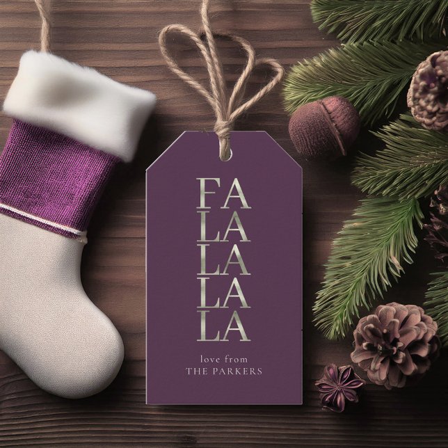 Étiquettes-cadeau Purple Green Fa Noël La La ID1009 (Créateur téléchargé)