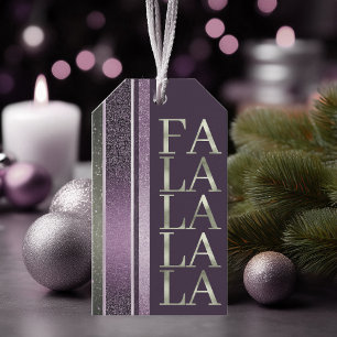 Étiquettes-cadeau Purple Green Fa Noël La La Motif#27 ID1009