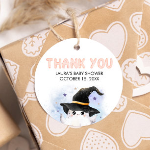 Étiquettes Cadeau Purple Little Boo Baby shower de sorcière fantôme 