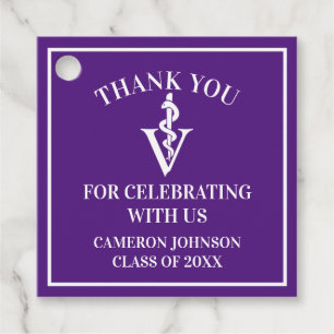 Étiquettes Cadeau Purple Vétérinaire École Personnalisée Partie de G