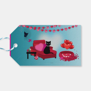 Étiquettes-cadeau Purr Love - Cupid - Sac Cadeau Chat