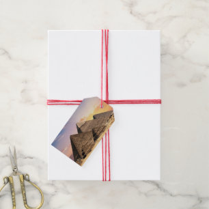 Étiquettes-cadeau pyramides de gizeh Égypte antique paysage désertiq