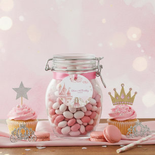Étiquettes Cadeau Quatre Ever Princess Château Rose Licorne Annivers