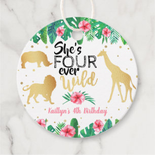 Étiquettes Cadeau Quatre Filles toujours sauvages 4e Anniversaire Fa