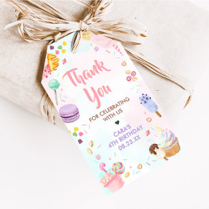 Étiquettes-cadeau Quatre Jours de fête d'anniversaire doux Favoriser