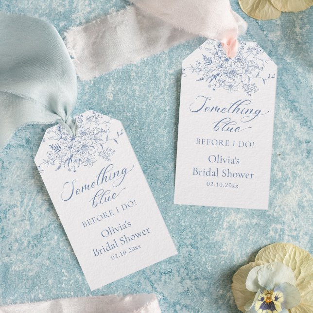 Étiquettes-cadeau Quelque Chose de Bleu Avant la Fête de Mariée "Bef (Créateur téléchargé)