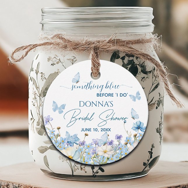 Étiquettes Cadeau Quelque chose de bleu avant les fleurs 'Oui je le  (Créateur téléchargé)