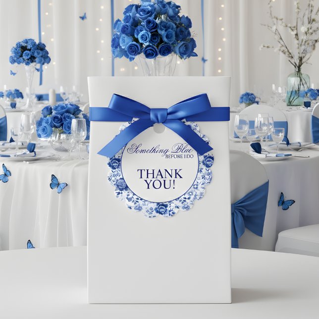 Étiquettes Cadeau Quelque chose de bleu avant que je n'épouse la fêt (Créateur téléchargé)