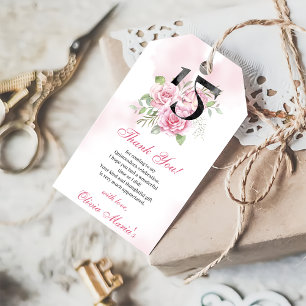 Étiquettes-cadeau Quinceanera 15e anniversaire Rustique Floral