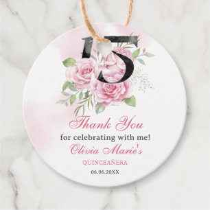 Étiquettes Cadeau Quinceanera 15e anniversaire Rustique Floral