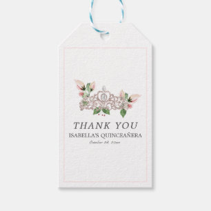 Étiquettes-cadeau Quinceañera rose élégant