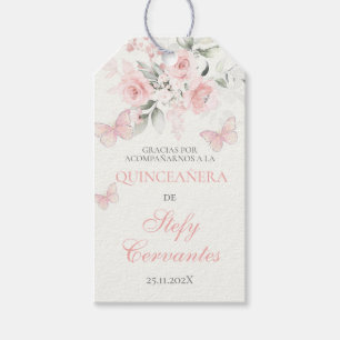 Étiquettes-cadeau Quinceanera rose pâle