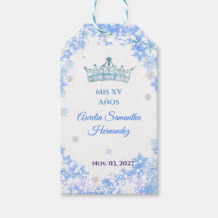 Étiquettes-cadeau Quinceañera Souvenir de Noël hivernale