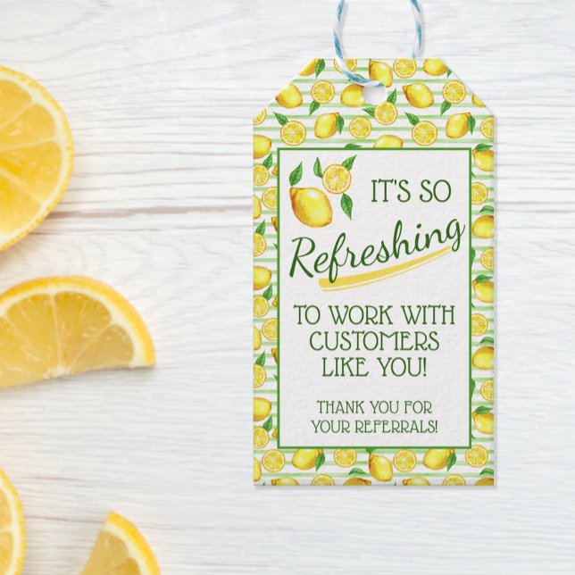 Étiquettes-cadeau Rafraîchir La Pop De Citron D'Été Par (Summer pop by tag for customers)
