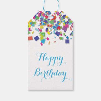 Étiquettes-cadeau Rainbow Confetti | Balise cadeau
