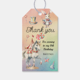 Étiquettes-cadeau Rainbow Pastel w Animaux 8e fête d'anniversaire