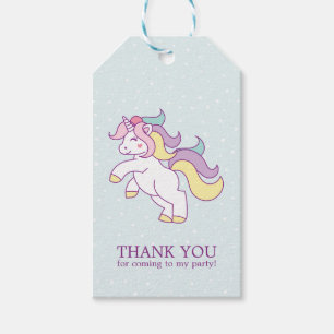 Étiquettes-cadeau Rainbow Unicorn Girls Birthday Party