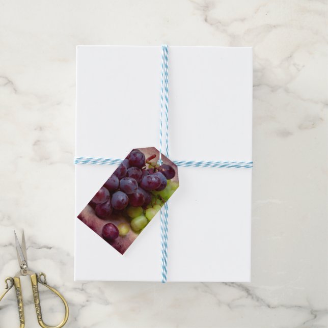 Étiquettes-cadeau Raisins Rouge Et Vert (Avec de laficelle)