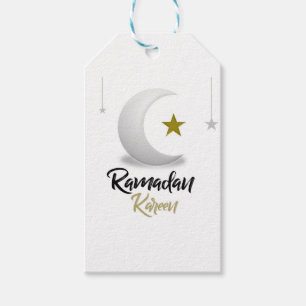 Étiquettes-cadeau Ramadan Kareem Croissant Élégant Dessin d'art isla