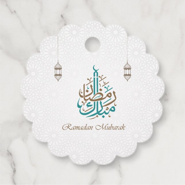 Étiquettes Cadeau Ramadan Moubarak / Personnaliser de l'Aïd Moubarak (Dos)