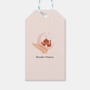 Étiquettes-cadeau Ramadan Mubarak Boho Moon & Mosquée