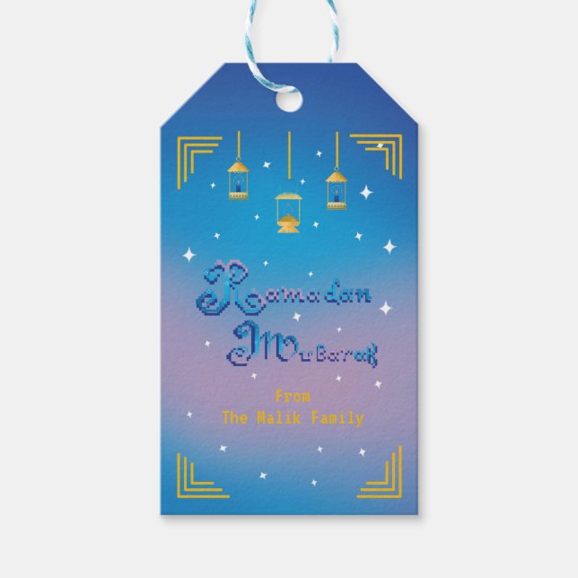 Étiquettes-cadeau Ramadan personnalisé Moubarak (Devant)