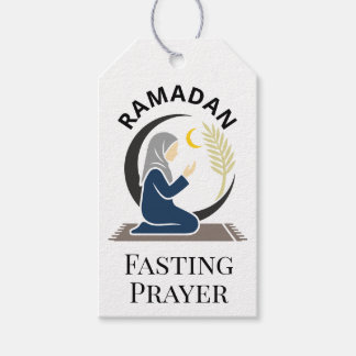 Étiquettes-cadeau Ramadan Prière de jeûne Femme Hijab Graphique isla