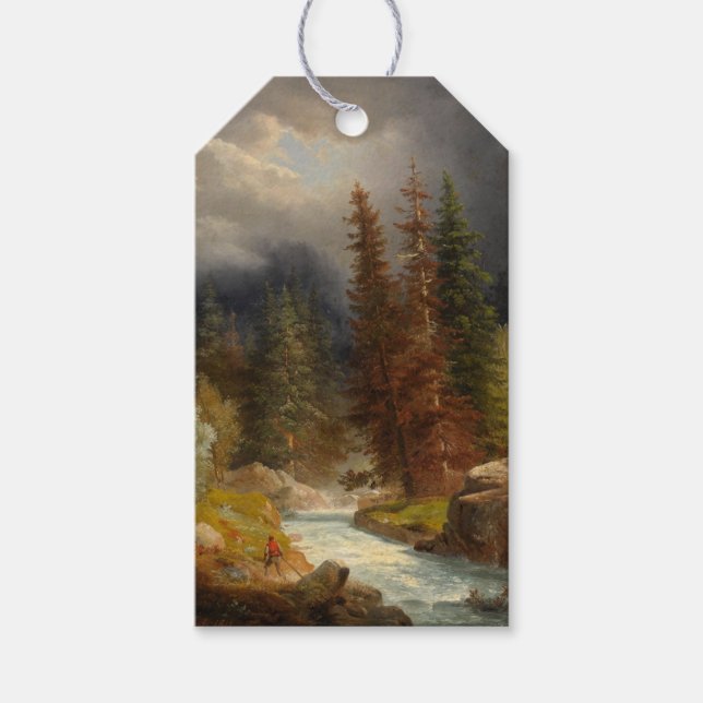 Étiquettes-cadeau Randonnée à côté d'une rivière torrentielle (Devant)