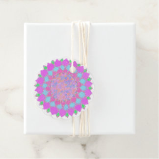 Étiquettes Cadeau Rangoli floral à éclaboussure de peinture Holi