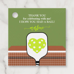 Étiquettes Cadeau Raquette de Pickleball Préparatoire Photo Dink Fêt