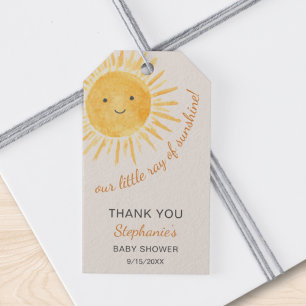 Étiquettes-cadeau Ray Of Sunshine Baby shower
