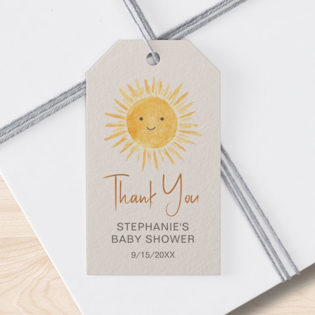 Étiquettes-cadeau Ray Of Sunshine Baby shower Merci (Créateur téléchargé)