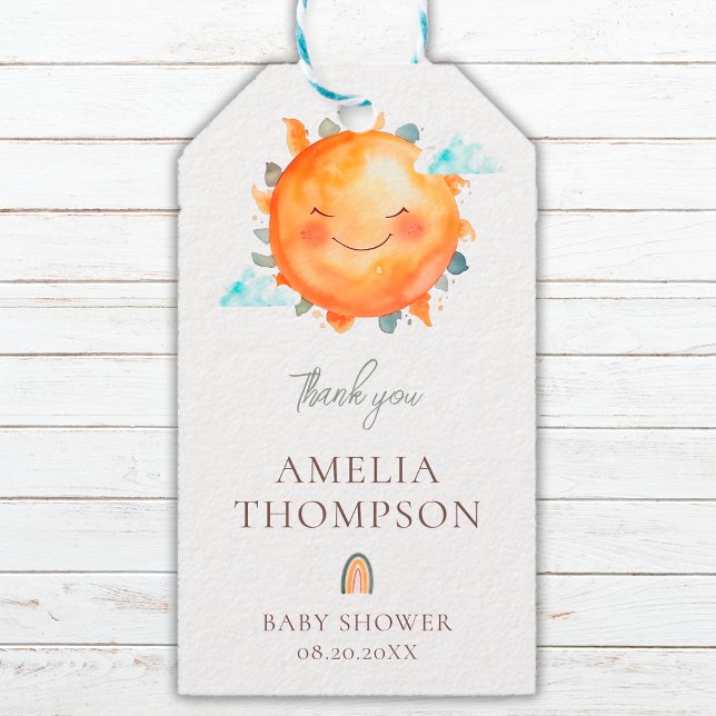 Étiquettes-cadeau Ray Of Sunshine Boho Rainbow Baby shower Favoriser (Créateur téléchargé)