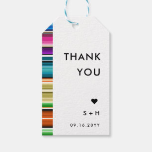 Étiquettes-cadeau Rayures d'été Serape Merci