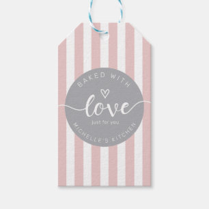 Étiquettes-cadeau rayures modernes maison produits faits maison mono