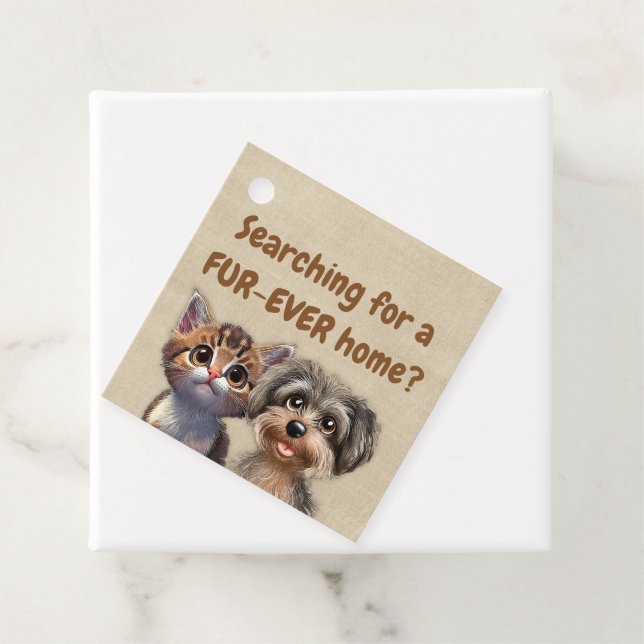 Étiquettes Cadeau Realtor Pop By Pet Chiot Kitten Vet (En situation)