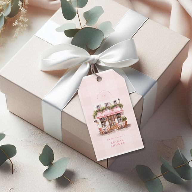 Étiquettes-cadeau Réception de mariage au Café Français (Créateur téléchargé)