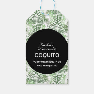 Étiquettes-cadeau Recette de boisson Coquito au lait de coco et aux 