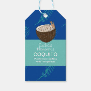 Étiquettes-cadeau Recette de boisson Coquito Feuille de palmier Lait