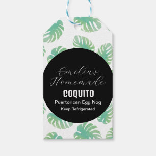 Étiquettes-cadeau Recette de Coquito Boisson Coco Noix de Pâques Mon
