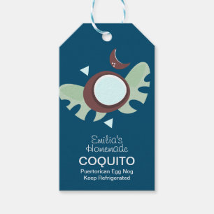Étiquettes-cadeau Recette de Coquito Moderne Boisson Coco Noël
