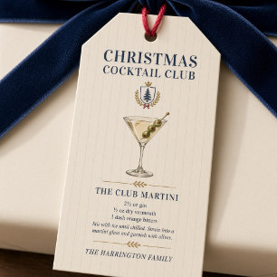 Étiquettes-cadeau Recette de Martini du Navy Christmas Cocktail Club